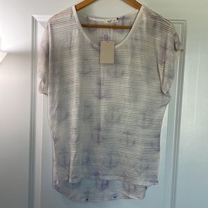 Cream Top With Lilac Arrow Designs